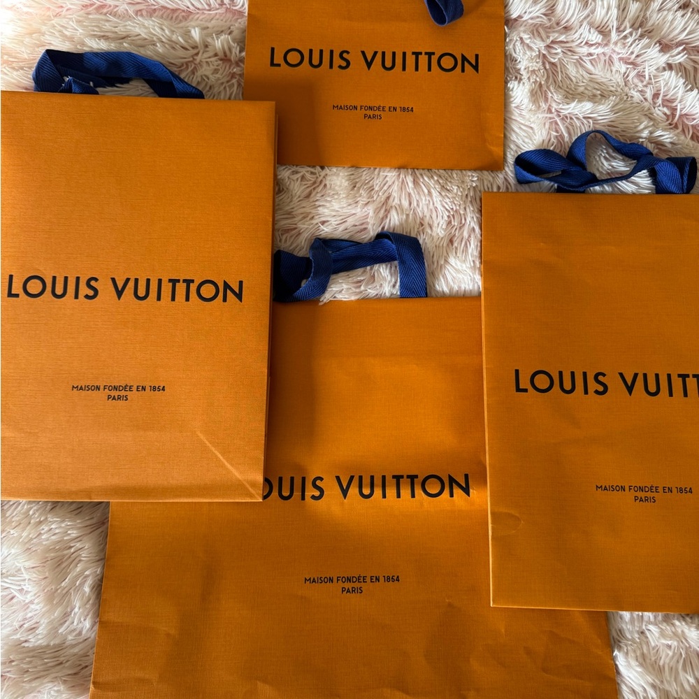 Authentic Louis Vuitton Orange Shopping Bags (4 Pack)